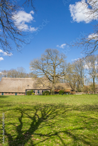 Historic farmhouse in agricultural village Orvelte, Netherlands