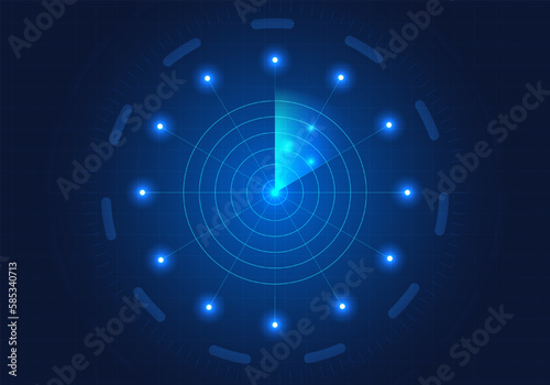 Background Radar has a circle in the center around which there is a glow. Radar is a technology used to monitor what is coming. It can be used in the military, in airports, or to detect