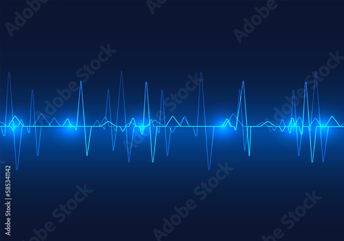 Overlapping heart waves It is a medical technology used to check the heart's rhythm changes. It is a background that can be used for medical communication so that the general public can understand.