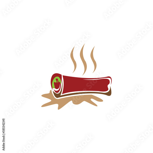 kebab food logo design vector illustration