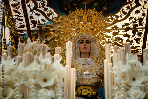 Virgin Mary Most Holy of the Angels during the procession during Holy Week