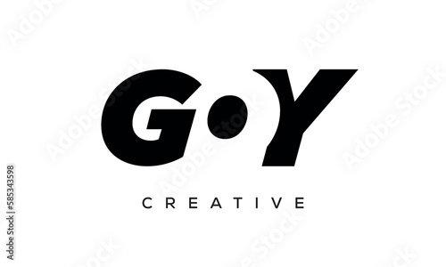 GOY letters negative space logo design. creative typography monogram vector 