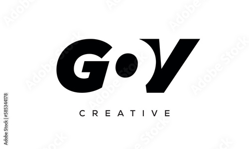 GOV letters negative space logo design. creative typography monogram vector 