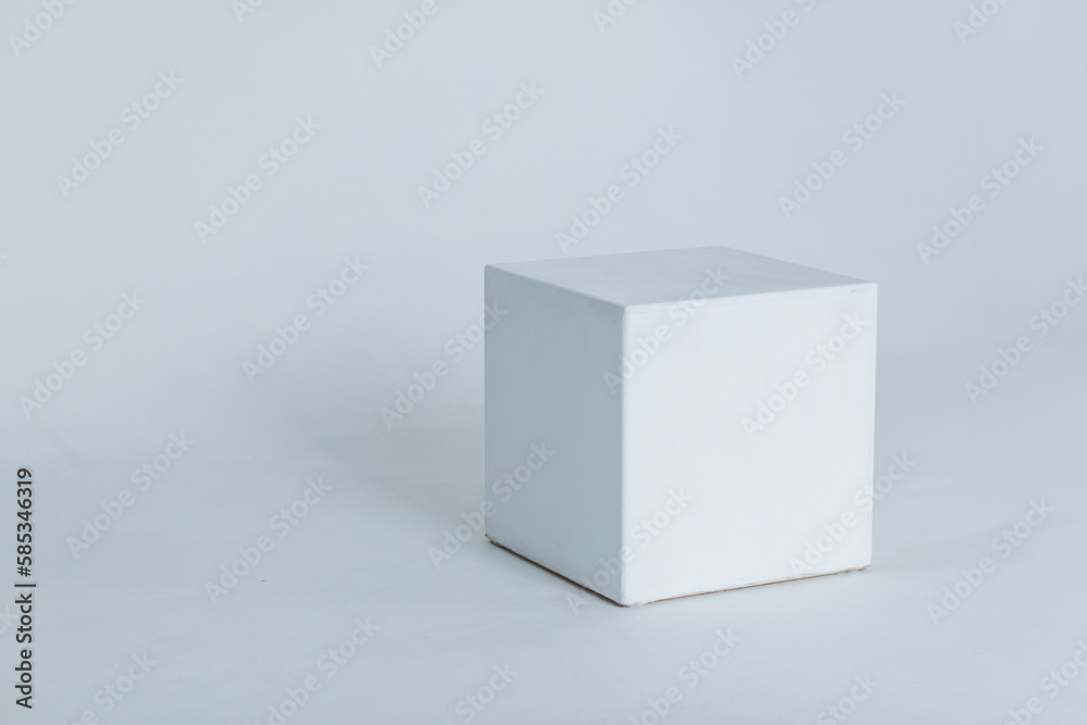 White cube on a light background White cube on a light background