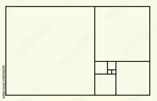 Fibonacci sequence. Golden ratio, Fibonacci spiral, traditional proportions vector icon. Arithmetic operations. Decimal system. Arithmetic and geometric series. Maths. Liber Abaci.