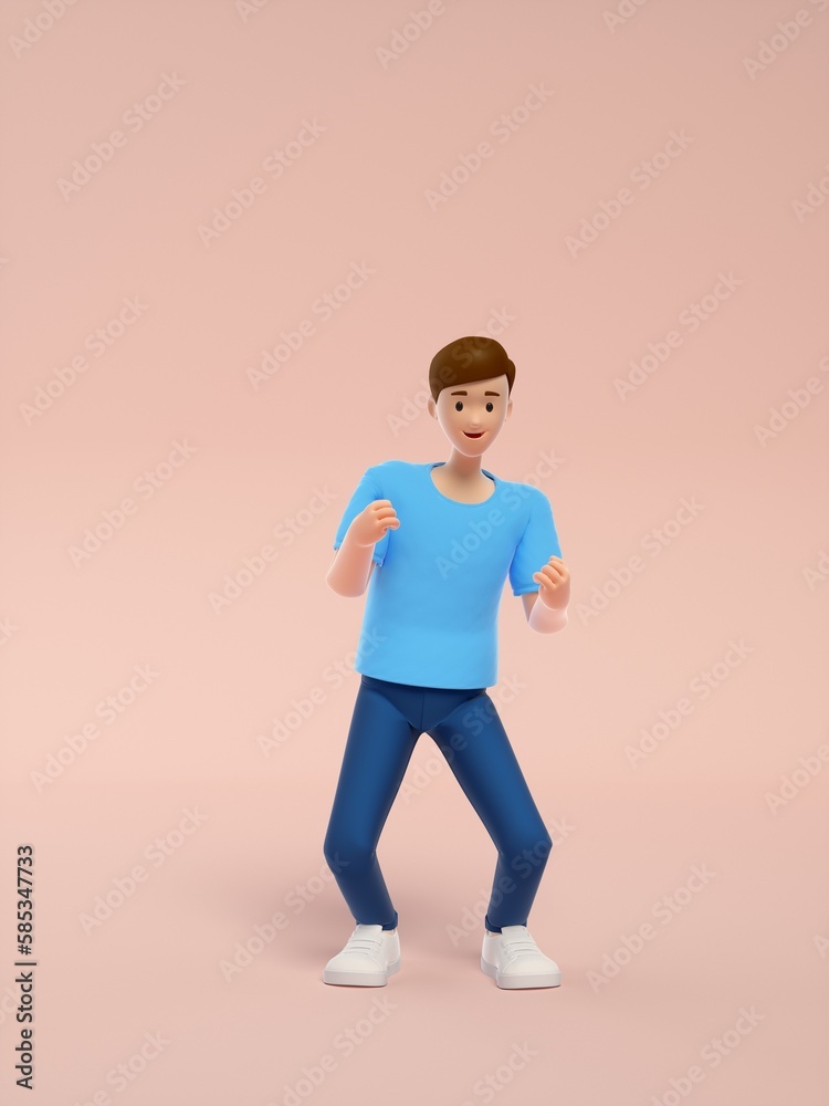 3D rendering of young fashionable men