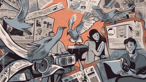 AI Modern Illustrations Celebrating World Press Freedom Day