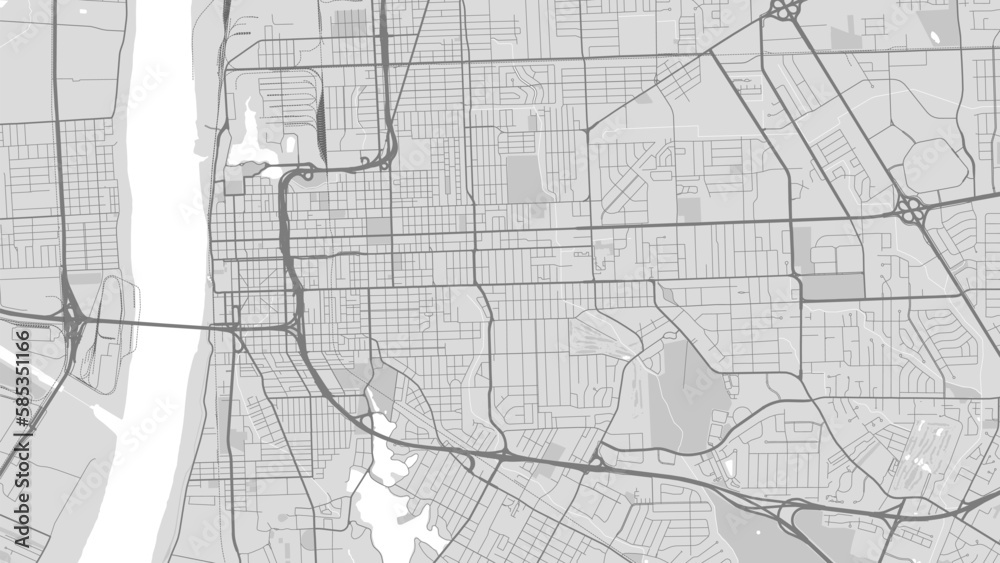Detailed map of Baton Rouge city, capital of the US state of Louisiana