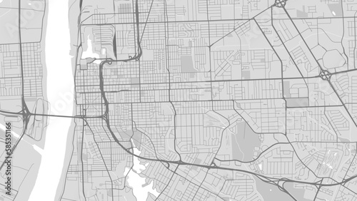 Detailed map of Baton Rouge city, capital of the US state of Louisiana. Municipal administrative area map with buildings, rivers and roads, parks and railways.
