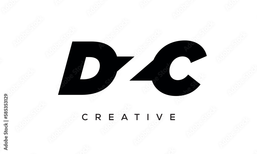 DZC letters negative space logo design. creative typography monogram vector	
