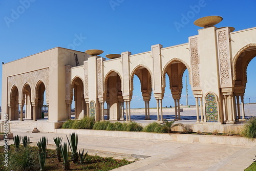 Photos Stylish arcades of Hassan II mosque at Casablanca city in Morocco