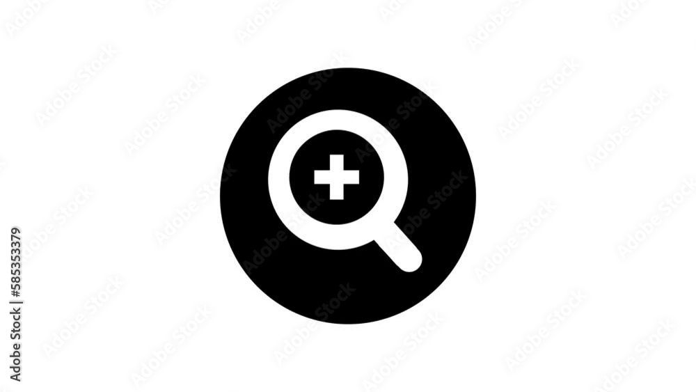 Zoom, search, searching magnifier, lens icon animation, cartoon, illustration, vector on white background. Web symbol. Zoom, search, searching magnifier, lens icon animation, cartoon, illustration, vector on white background. Web symbol.