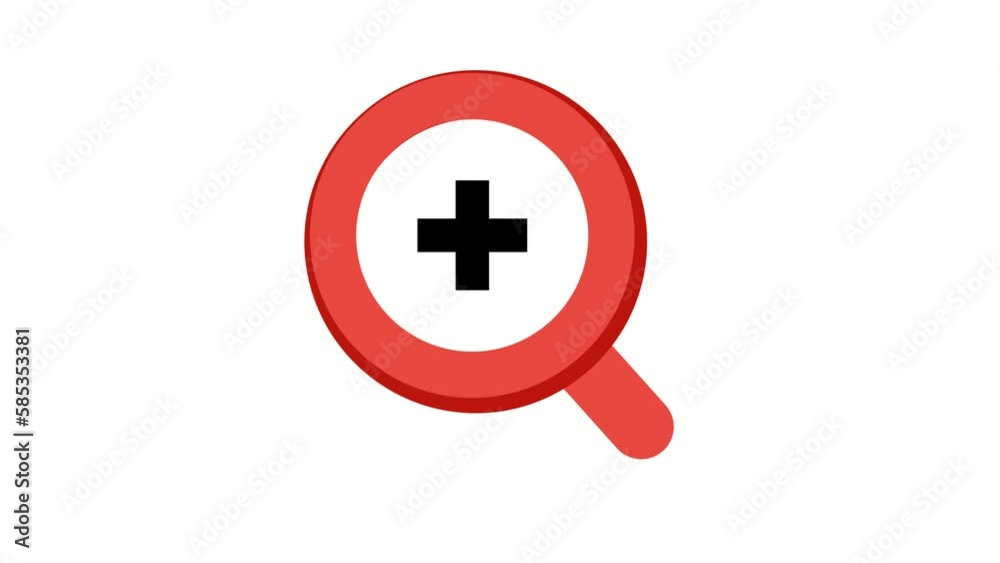 Zoom, magnifier, lens icon animation, cartoon, illustration, vector on white background. Web symbol. Zoom, magnifier, lens icon animation, cartoon, illustration, vector on white background. Web symbol.