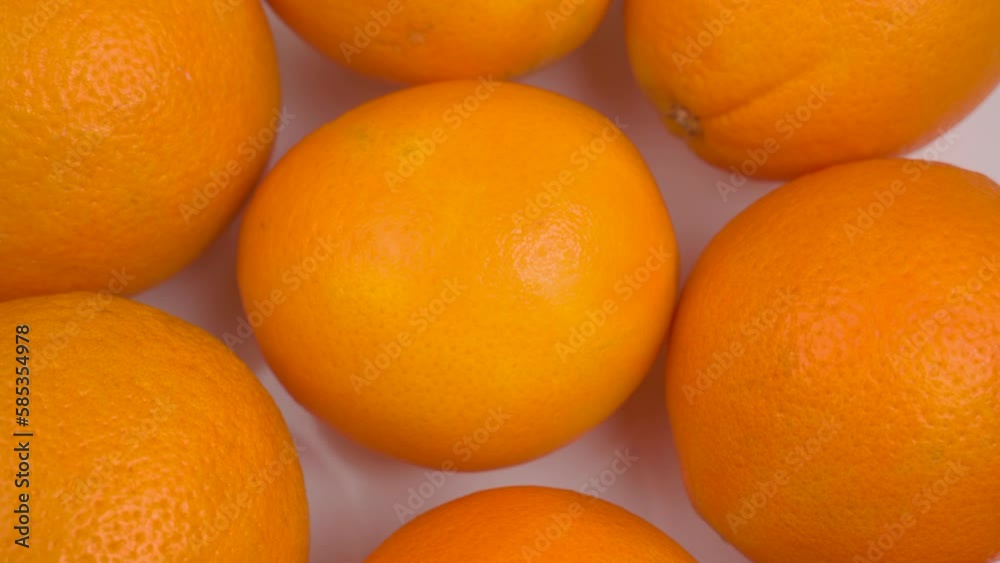 Close up oranges on the white table Close up oranges on the white table
