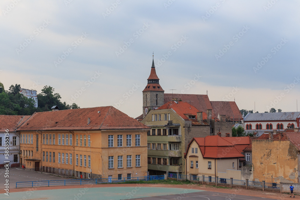 Fototapeta premium View of the Black Church. Medieval Gothic church in the city of Brasov. Romania