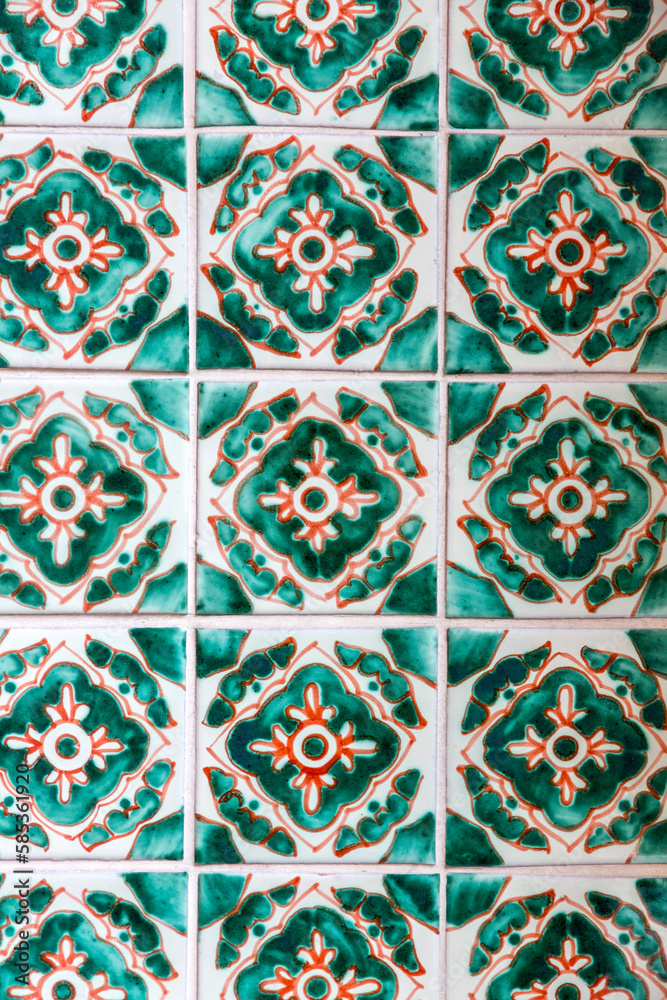 Fragment of traditional Dutch ceramic tiles