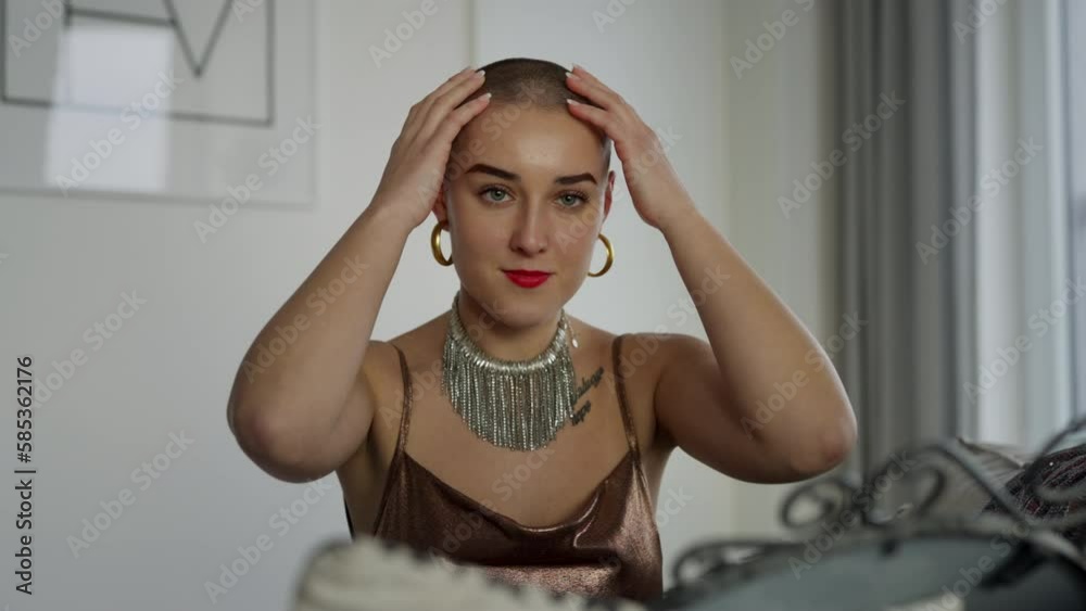 Video of unhappy pensive woman with cancer. Video of unhappy pensive woman with cancer.