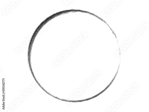 Grunge circle made of black paint.Grunge circle made of black ink.Grunge oval frame made with artistic brush. 