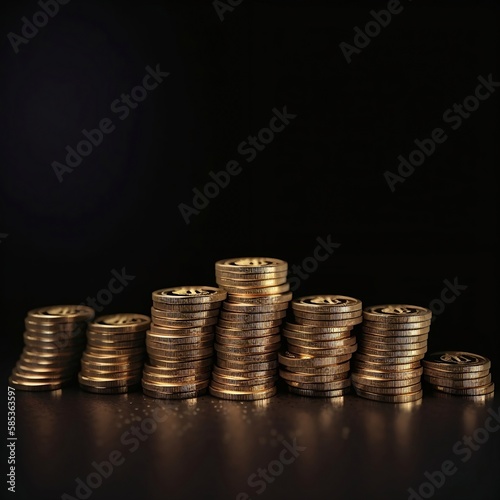 Stacks of coins.