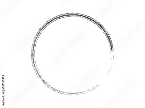 Grunge circle made of black paint.Grunge circle made with black ink on the white background.