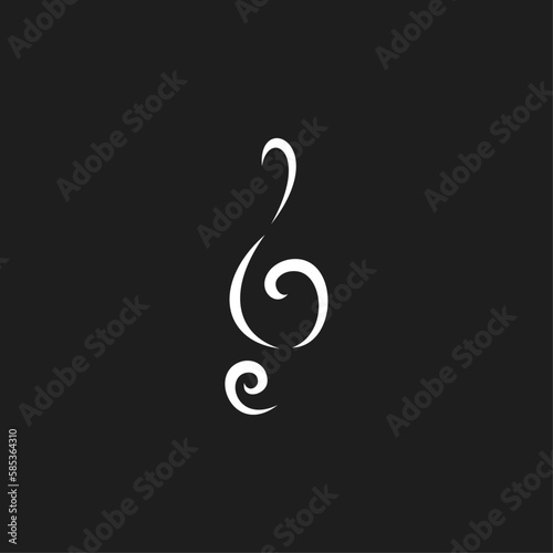 treble clef musical note logo