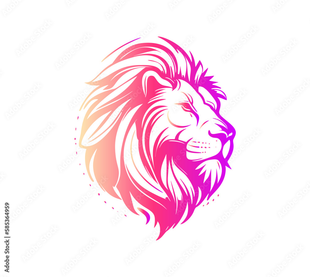 Lion's head, silhouette, black and white, white background, vector, extremely simplified, concise, angry, fierce Lion's head, silhouette, black and white, white background, vector, extremely simplified, concise, angry, fierce