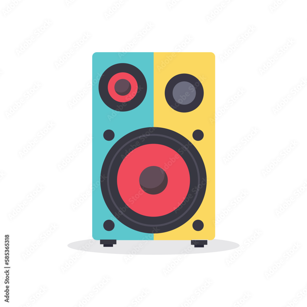 Poster with megaphone. Megaphone in flat design on blue background. Vector illustration Poster with megaphone. Megaphone in flat design on blue background. Vector illustration