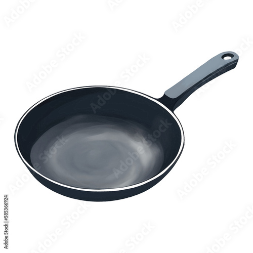 Frying Pan Isolated Hand Drawn Painting Illustration