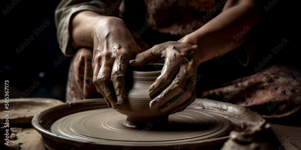 Hnads are pottery a Vase - obrazy, fototapety, plakaty 