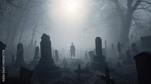 graveyard in the fog generative ai