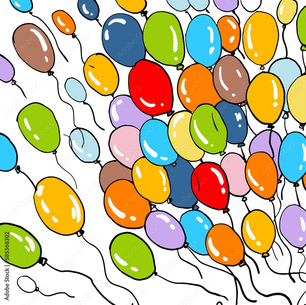 Many cartoon balloons float in the sky at every festival..png Many cartoon balloons float in the sky at every festival..png