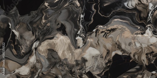 Black And Gold Marble Patterned Texture Background | Generative AI Artwork 