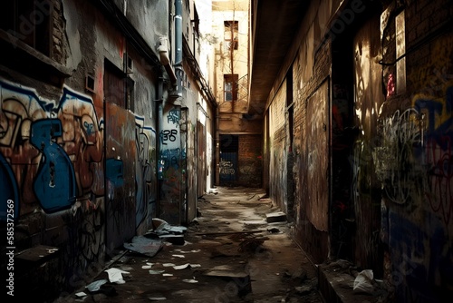 Urban Warfare's Emotional Graffiti (AI Generated) © zhOngphO