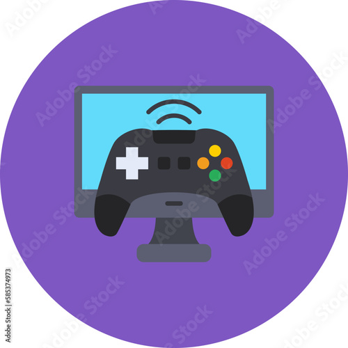 Video Game Multicolor Circle Flat Icon