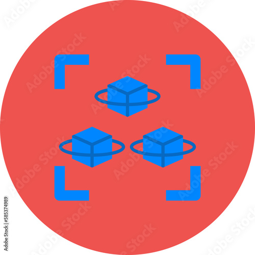 Cubes Multicolor Circle Flat Icon