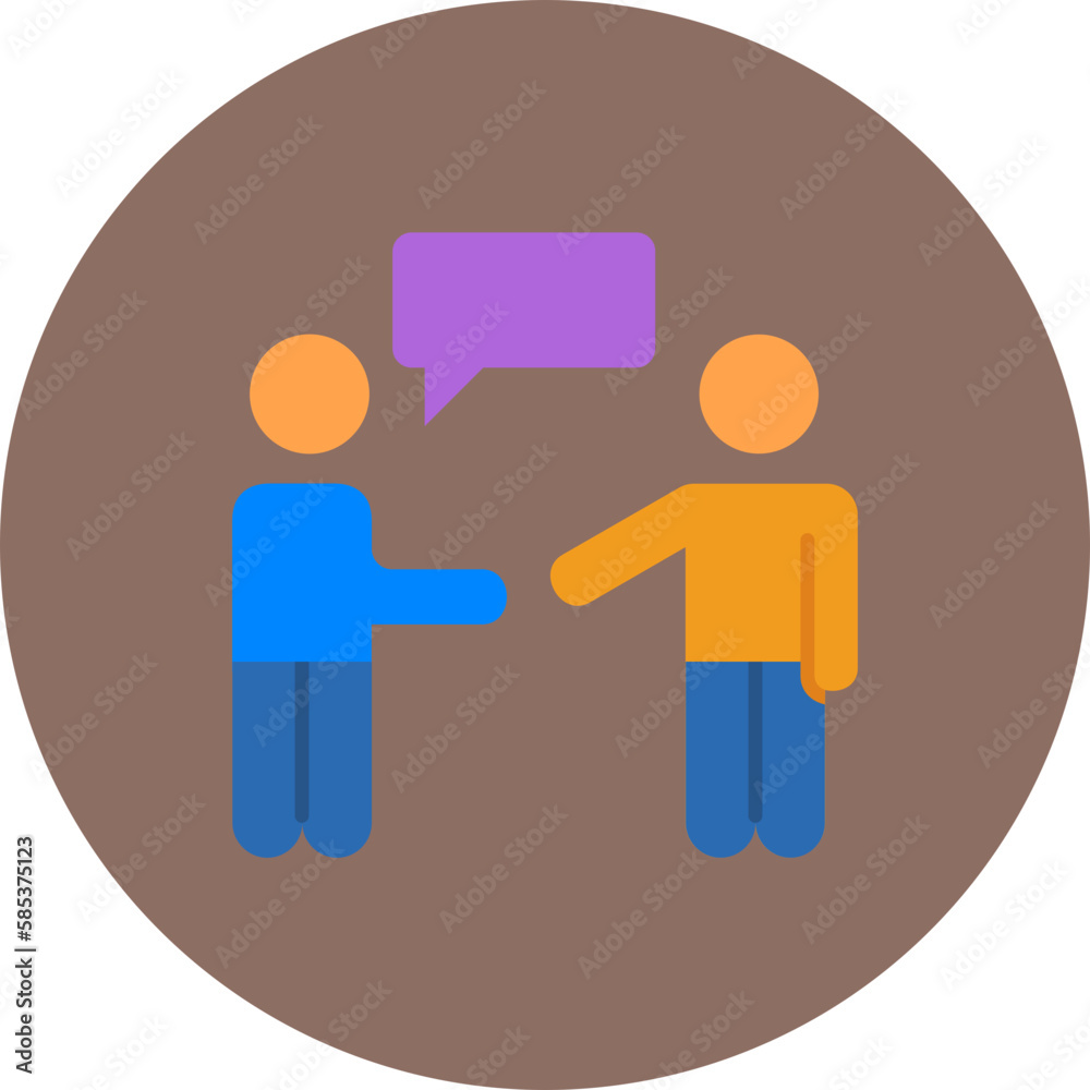 Negotiation Multicolor Circle Flat Icon