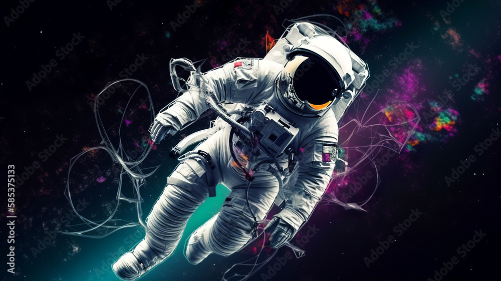 Fototapeta premium Astronaut in space, Generative AI