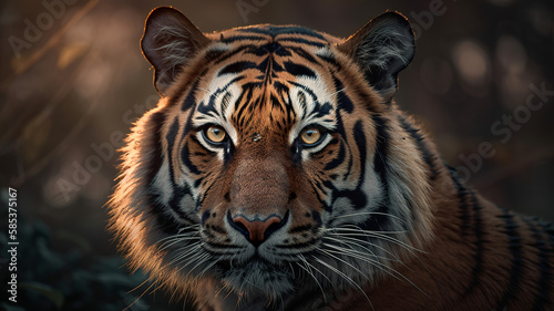 A stunning portrait of a tiger  Generative AI