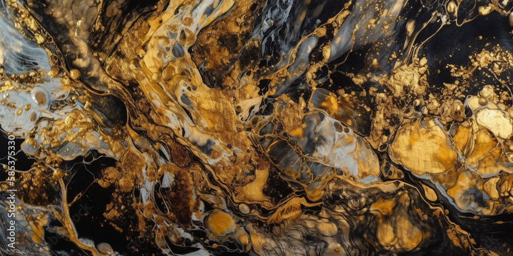 Obraz premium colorful with traces of gold marble surface Genetarive AI