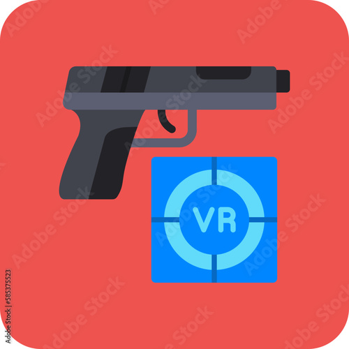 Shooting Game Multicolor Round Corner Flat Icon