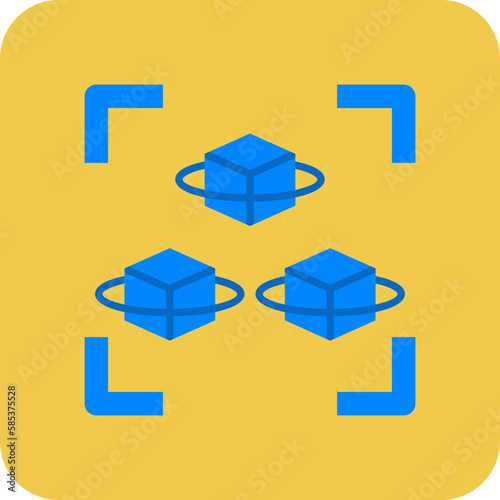 Cubes Multicolor Round Corner Flat Icon