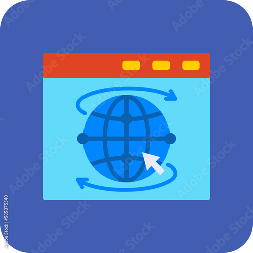 Internet Multicolor Round Corner Flat Icon