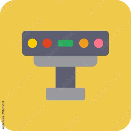 Kinect Multicolor Round Corner Flat Icon