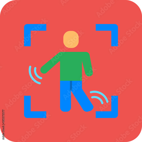 Motion Capture Multicolor Round Corner Flat Icon