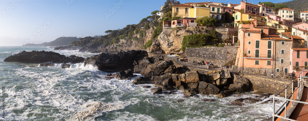 Panoramic view of Tellaro, ancient and small village near Lerici