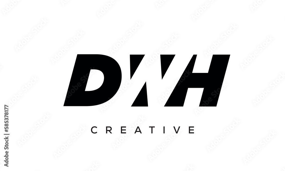 DWH letters negative space logo design. creative typography monogram vector DWH letters negative space logo design. creative typography monogram vector