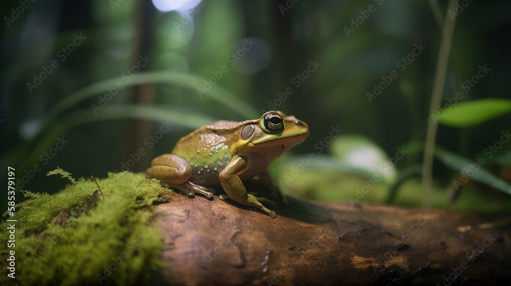 Frog in forest. Generative Ai