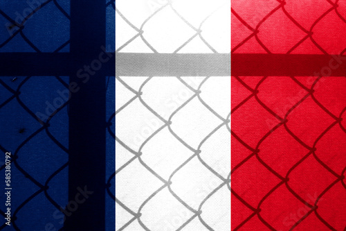 French flag double exposure. Basemap or background use. Double exposure creative hologram. photo