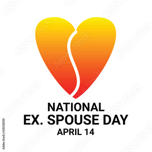 National Ex. Spouse Day. April 14. Template for background, banner, card, poster with text inscription. Vector illustration.