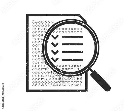 Attention to Detail icon. Spotting and Completing Tasks icon. Magnifying Glass and Checklist icon.